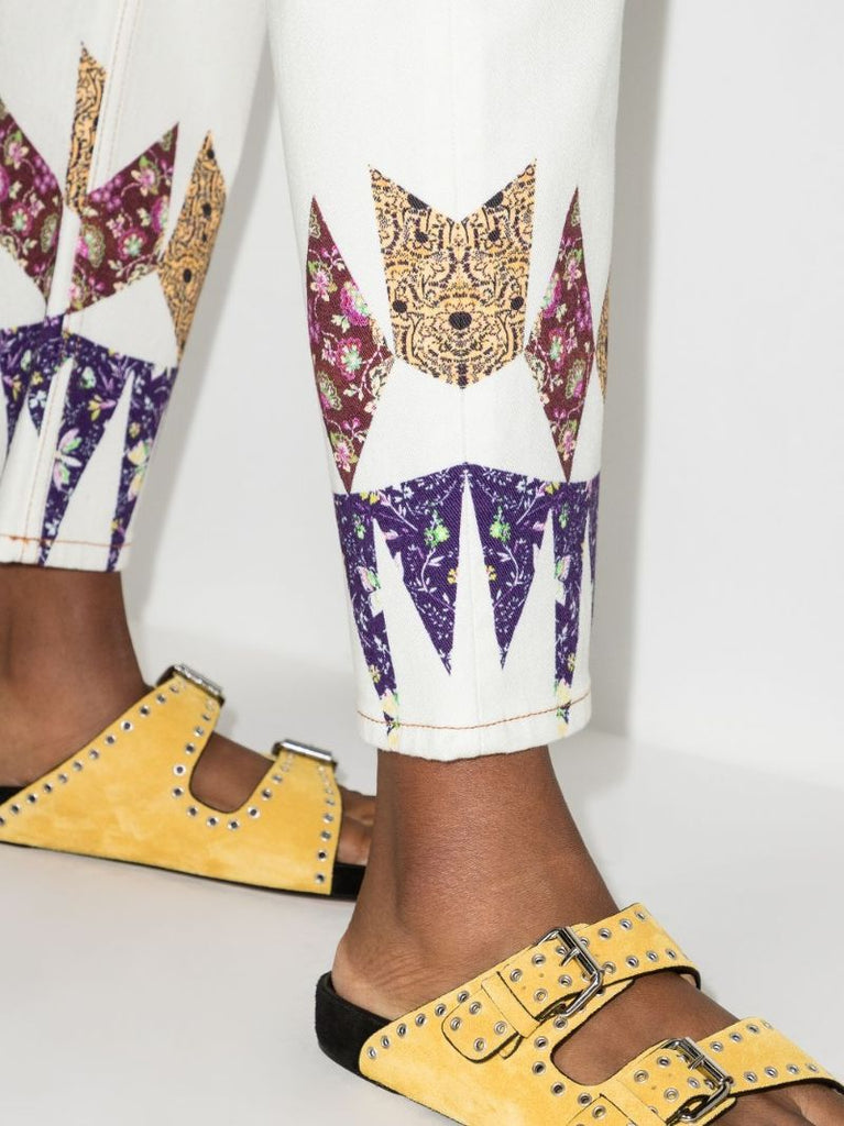 Printed Straight Leg Jeans