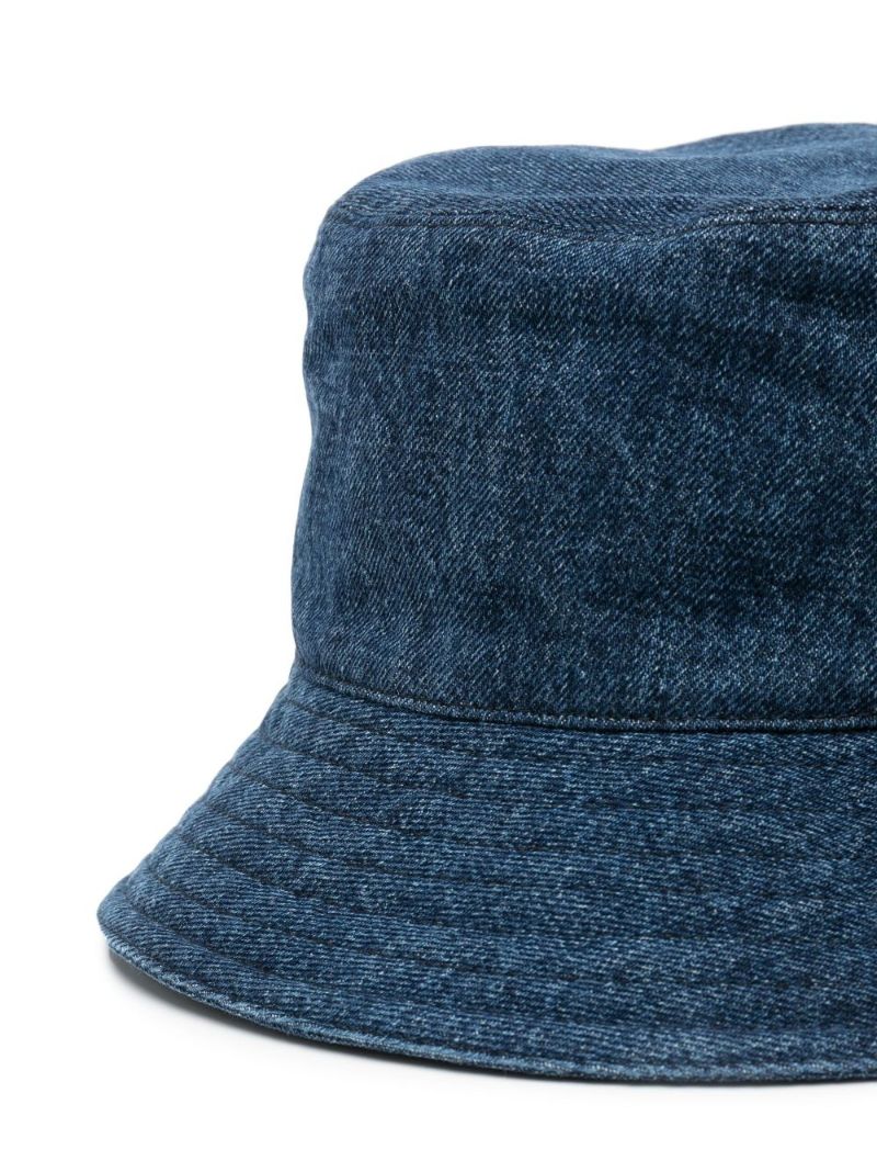 Blue Logo Embroidered Denim Bucket