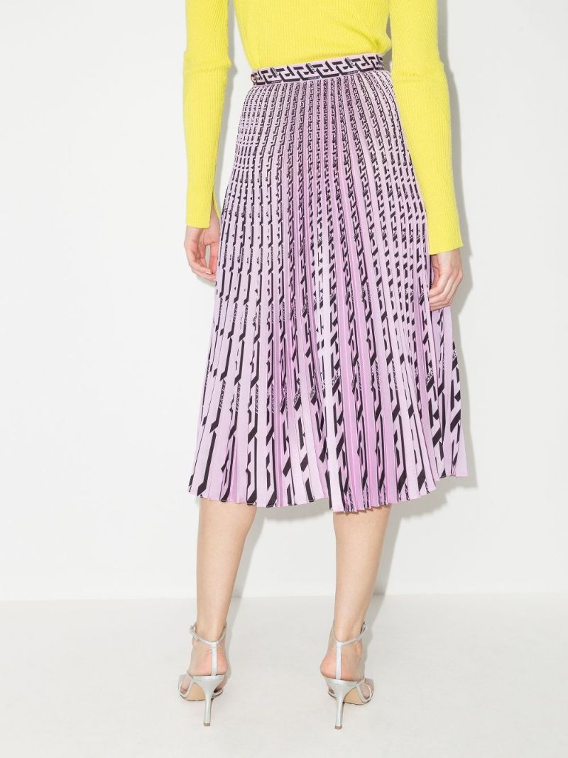 La Greca Pleated Midi Skirt