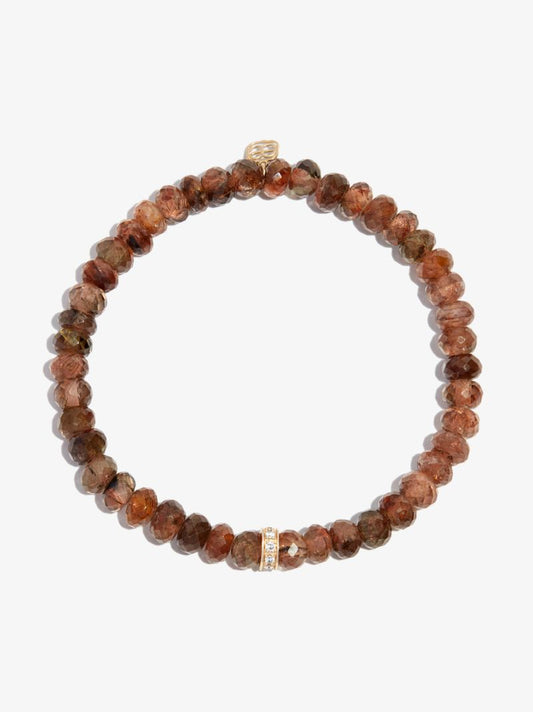 14k Yellow Gold Rondelle Opal Diamond Bracelet