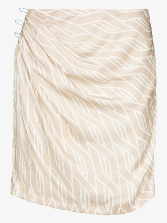 X Browns Focus Neutral Deva Printed Silk Mini Skirt