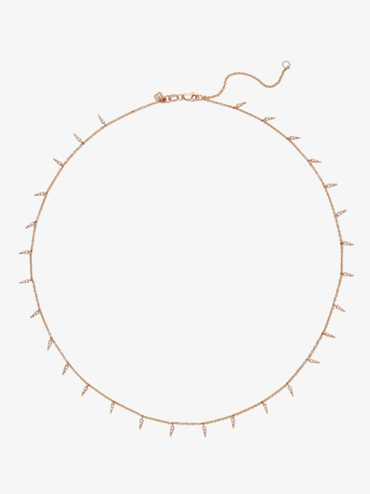 14k Yellow Gold Small Pave Fringe Diamond Necklace