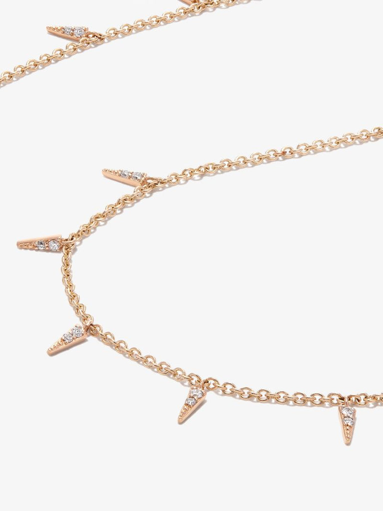 14k Yellow Gold Small Pave Fringe Diamond Necklace