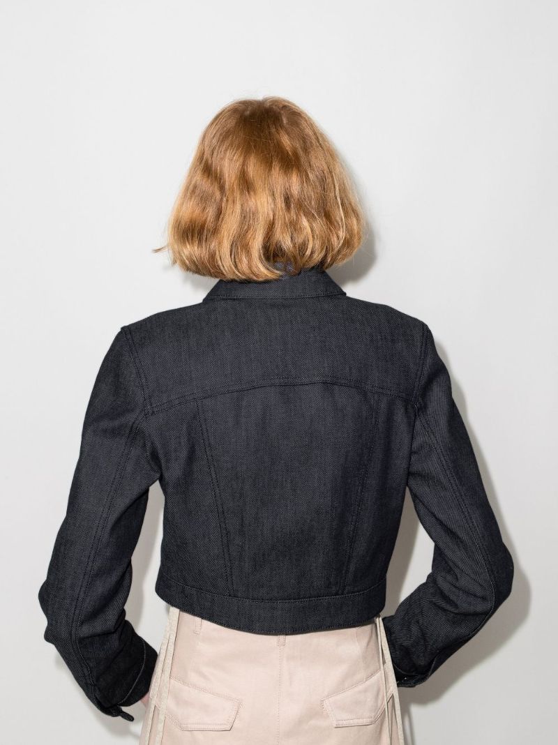 Ff Karligraphy Crop Denim Jacket