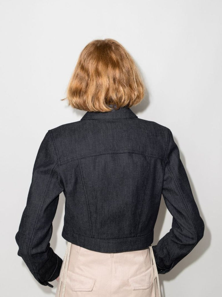 Ff Karligraphy Crop Denim Jacket