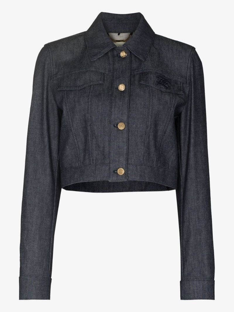 Ff Karligraphy Crop Denim Jacket