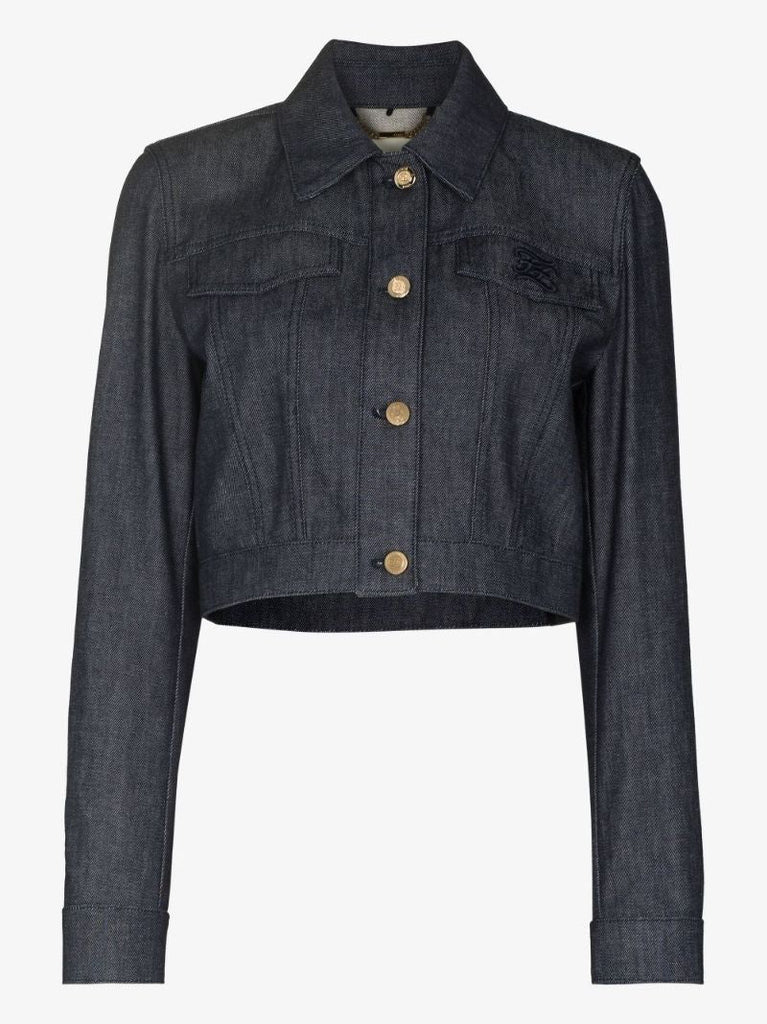 Ff Karligraphy Crop Denim Jacket