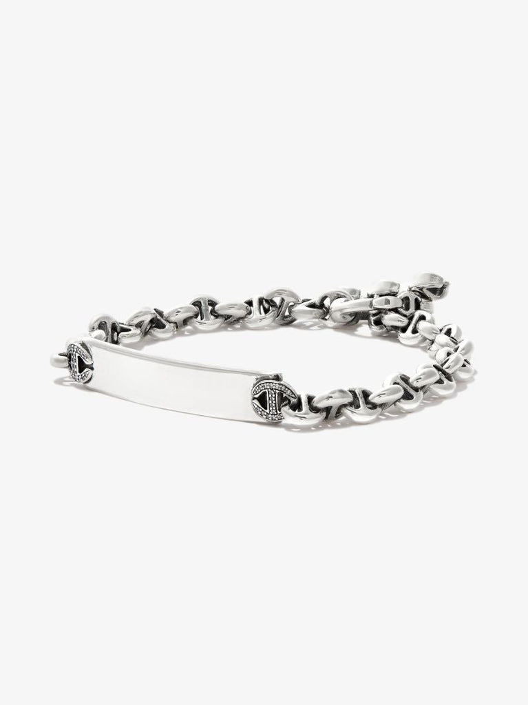 Sterling Silver Open-link Diamond Chain Bracelet
