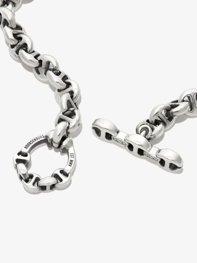 Sterling Silver Open-link Diamond Chain Bracelet