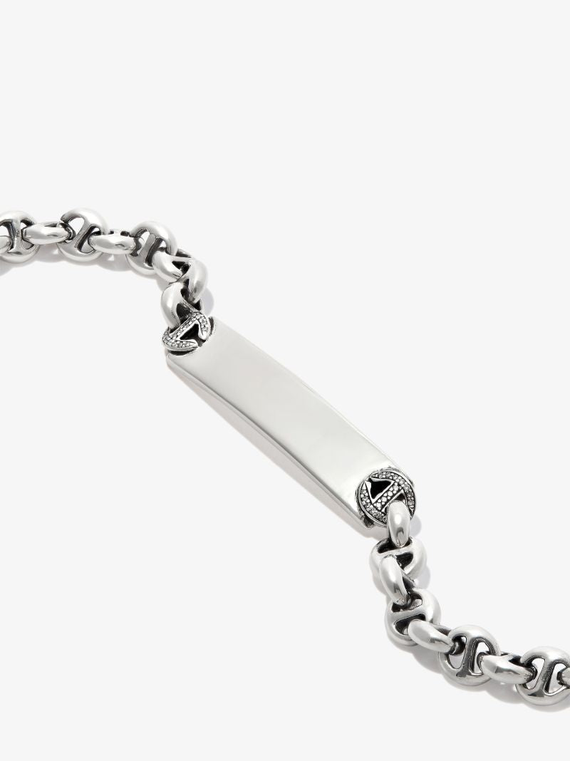 Sterling Silver Open-link Diamond Chain Bracelet