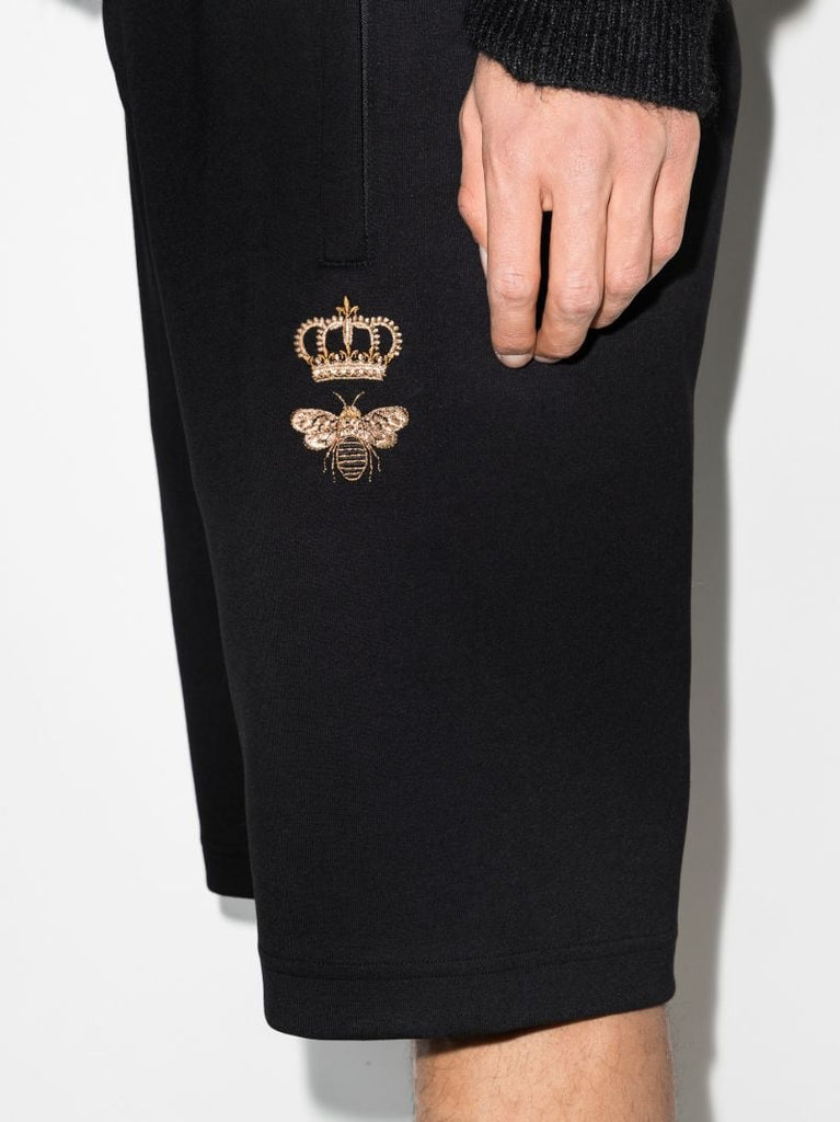Embroidered Cotton Track Shorts