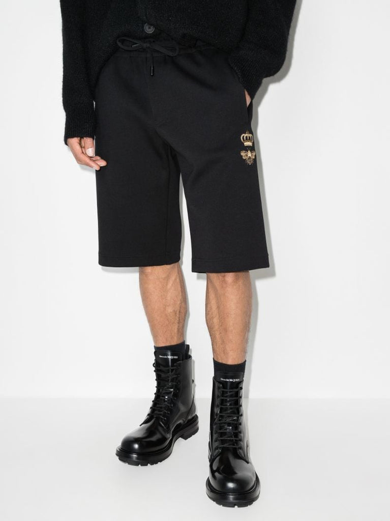 Embroidered Cotton Track Shorts