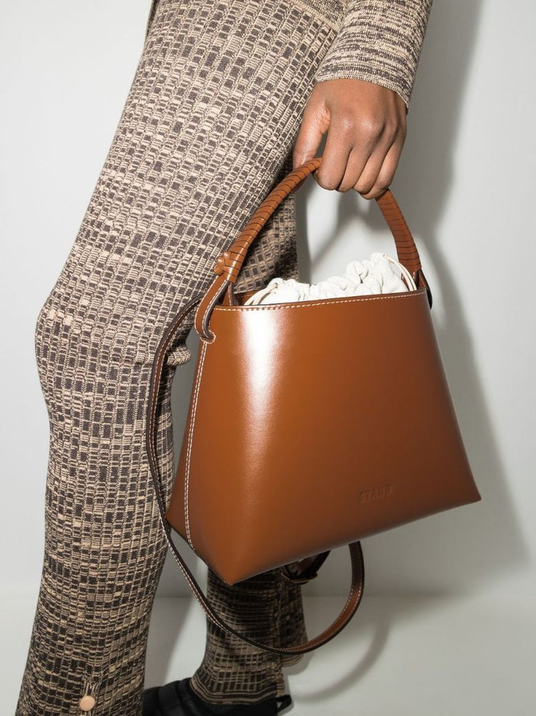 Brown Tellie Mini Leather Tote Bag
