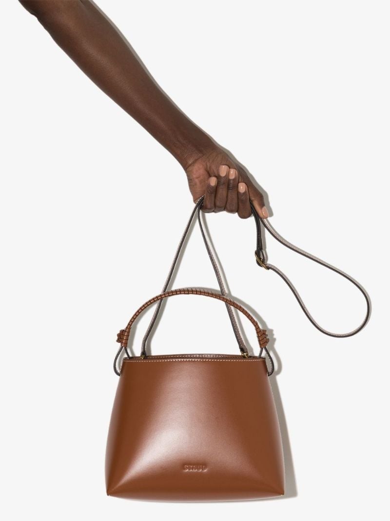 Brown Tellie Mini Leather Tote Bag