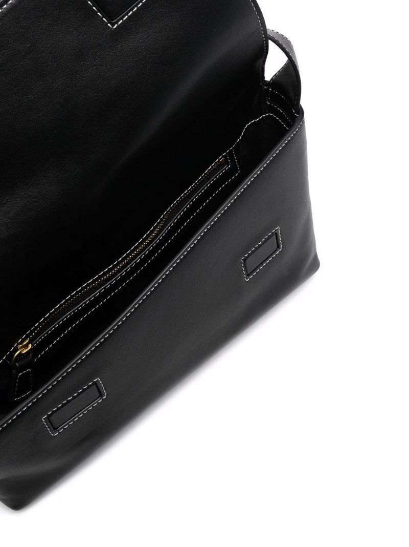 Black Acute Leather Shoulder Bag