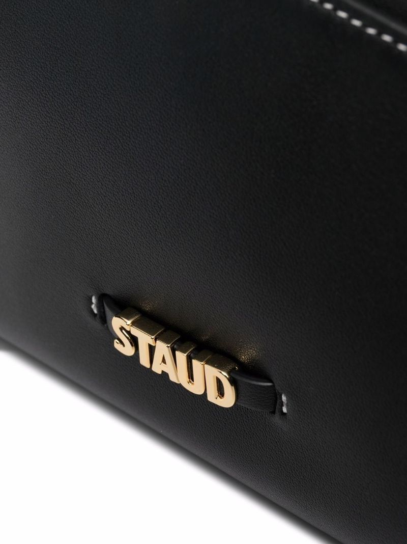 Black Acute Leather Shoulder Bag