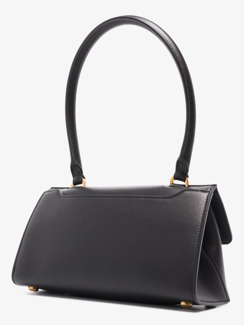 Black Trifolio Swing Leather Shoulder Bag