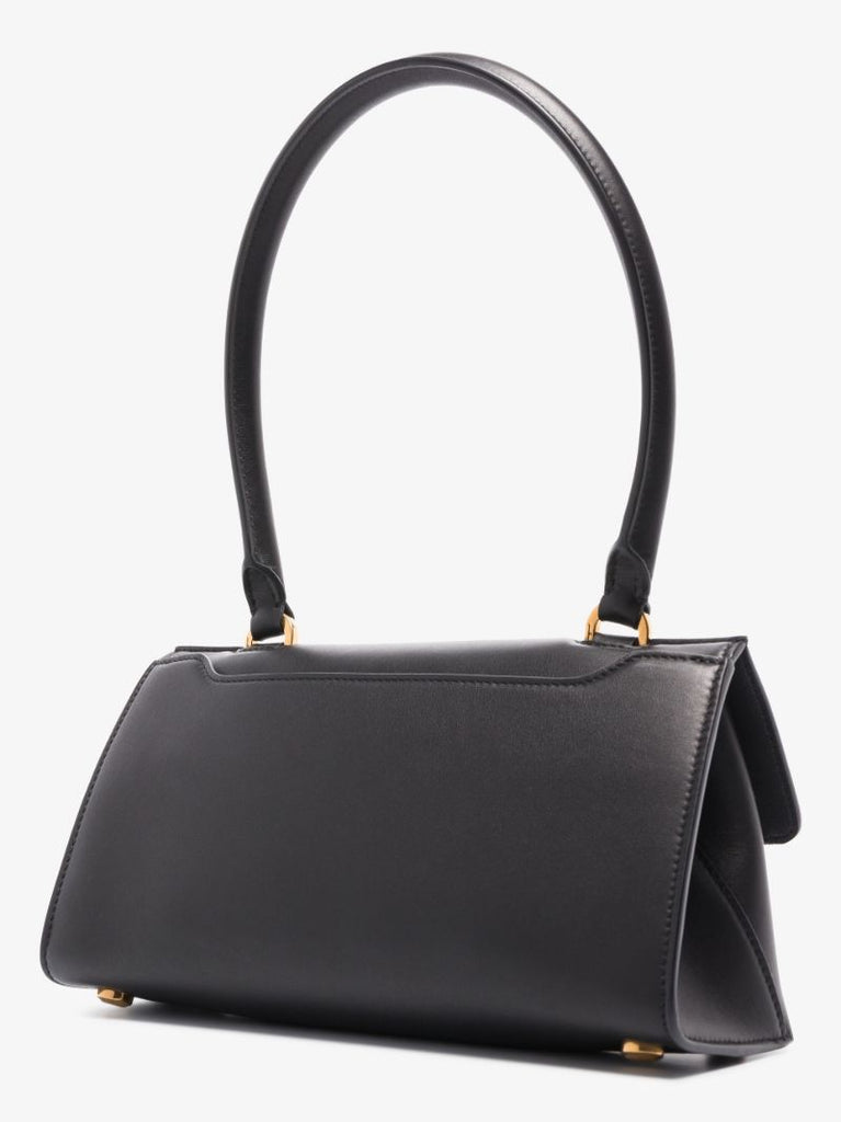 Black Trifolio Swing Leather Shoulder Bag