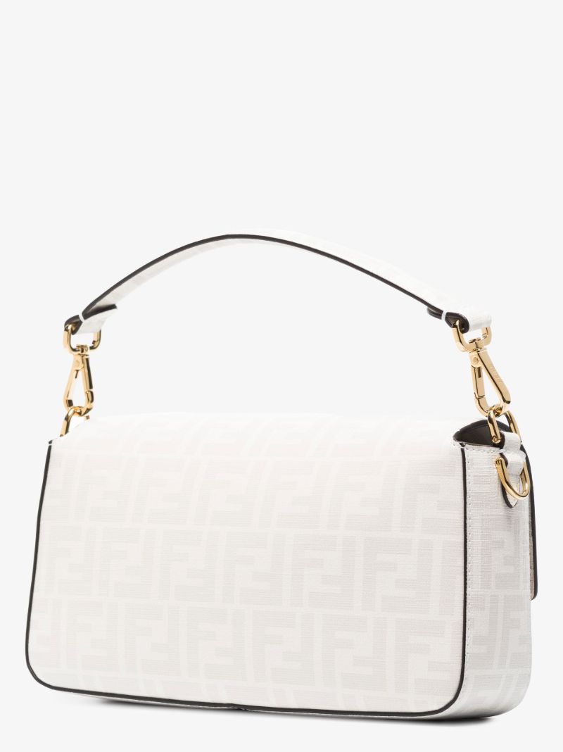 Neutral Baguette Ff Printed Leather Shoulder Bag