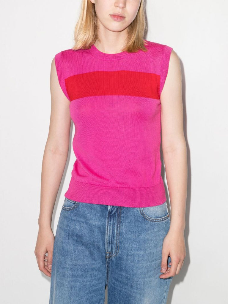 Heidi Striped Merino Wool Sweater Vest