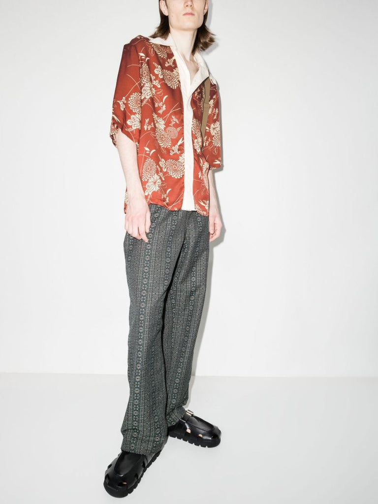 X Browns Focus Red Floral Print Cotton Shirt