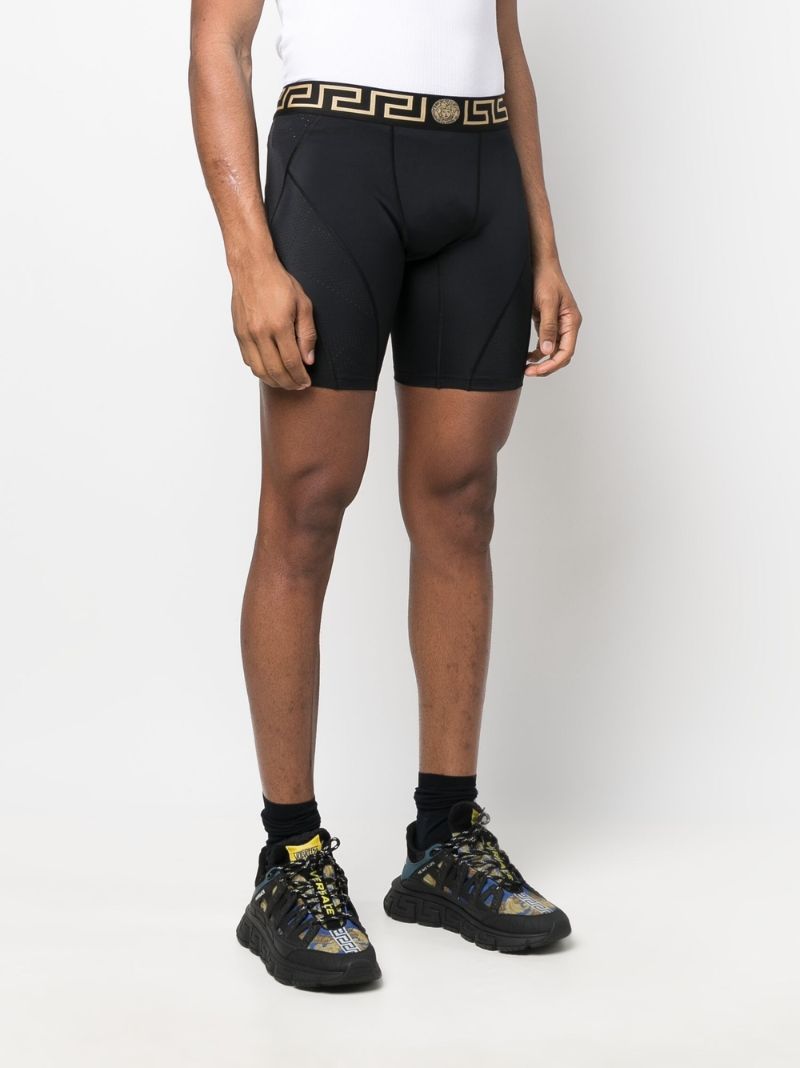 Black Greca Border Cycling Shorts