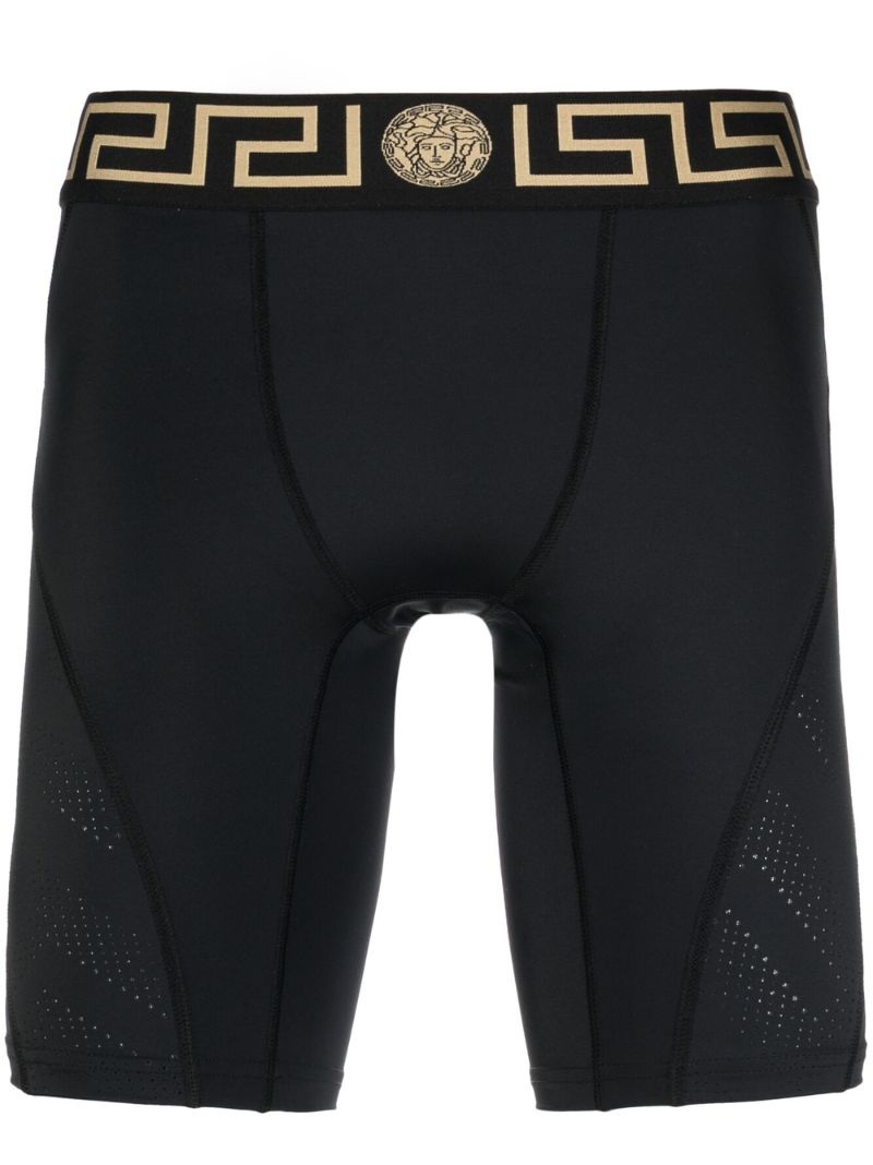 Black Greca Border Cycling Shorts