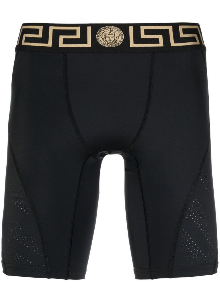 Black Greca Border Cycling Shorts