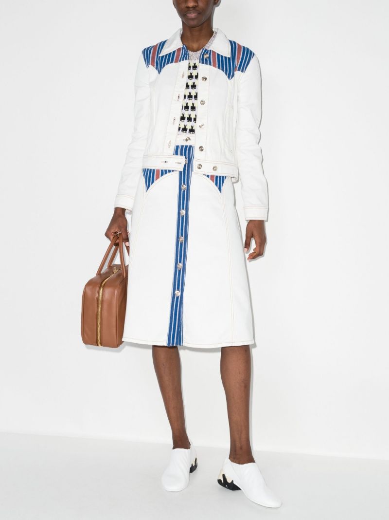 X Browns Focus White Cropped Organic Denim Jacket