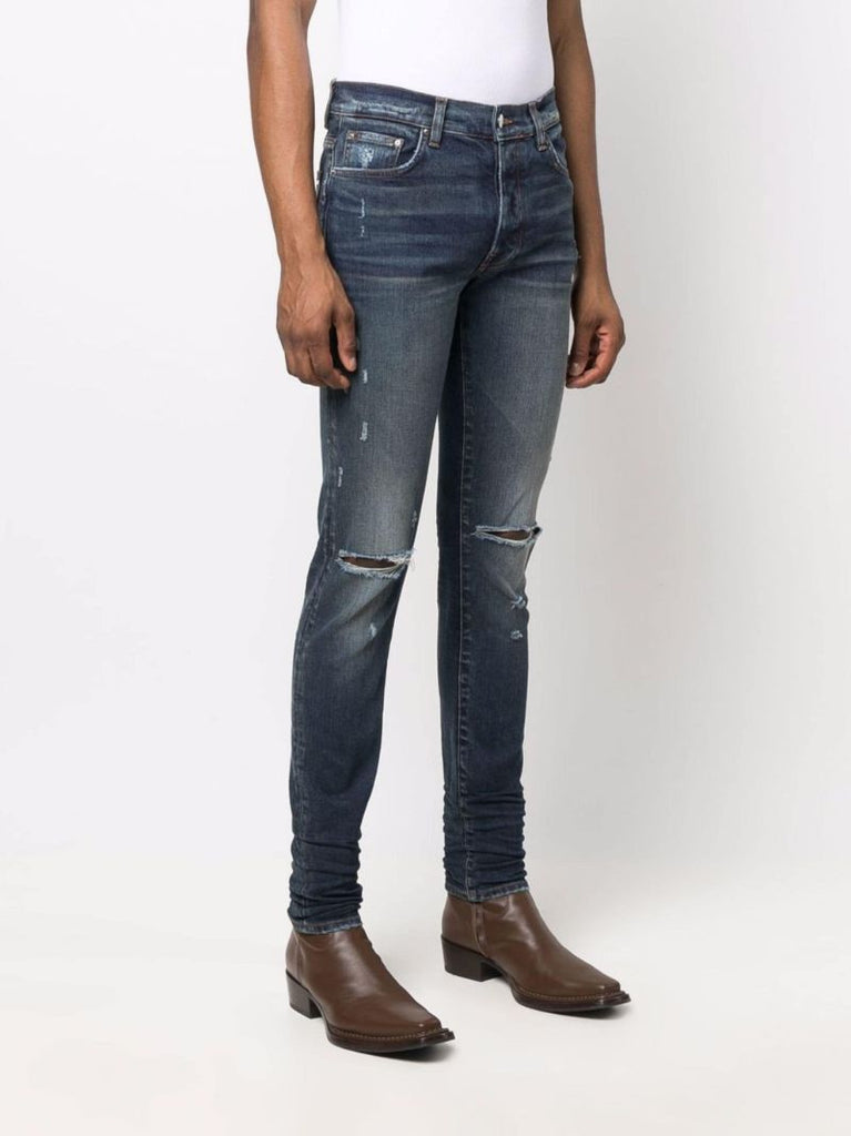 Blue Ripped Skinny Jeans