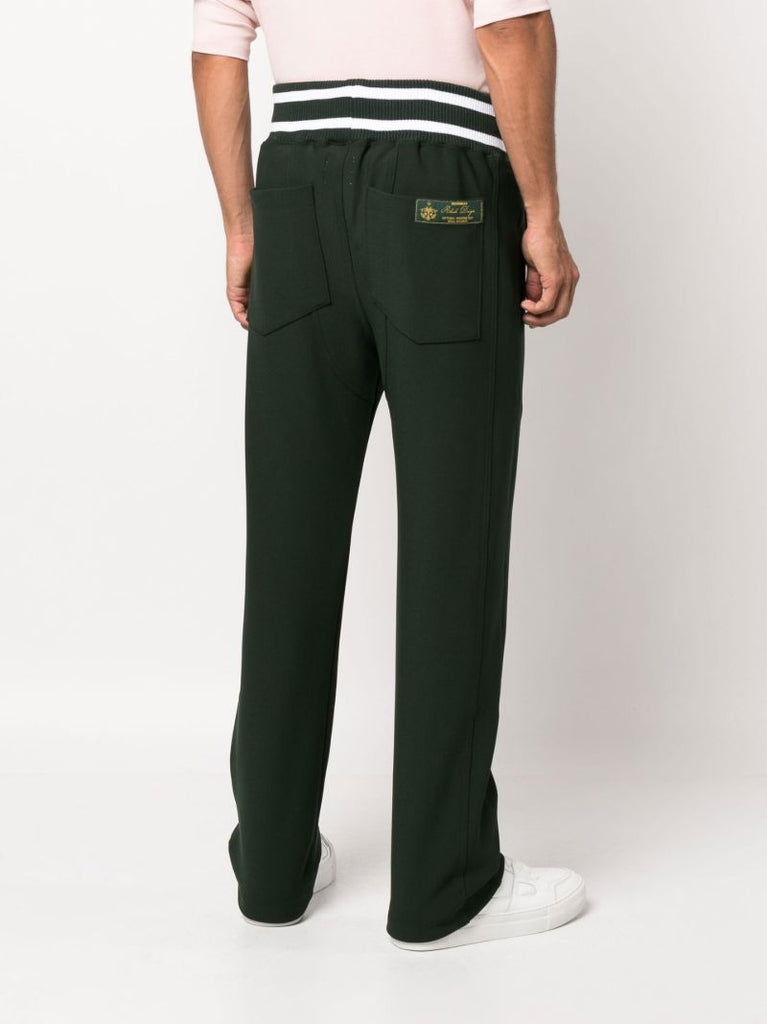 Green Embroidered Logo Track Pants