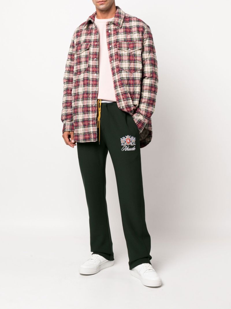 Green Embroidered Logo Track Pants