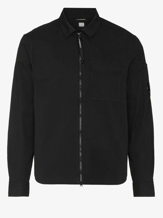 Zip-up Cotton Shirt Jacket