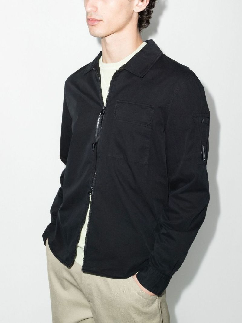 Zip-up Cotton Shirt Jacket