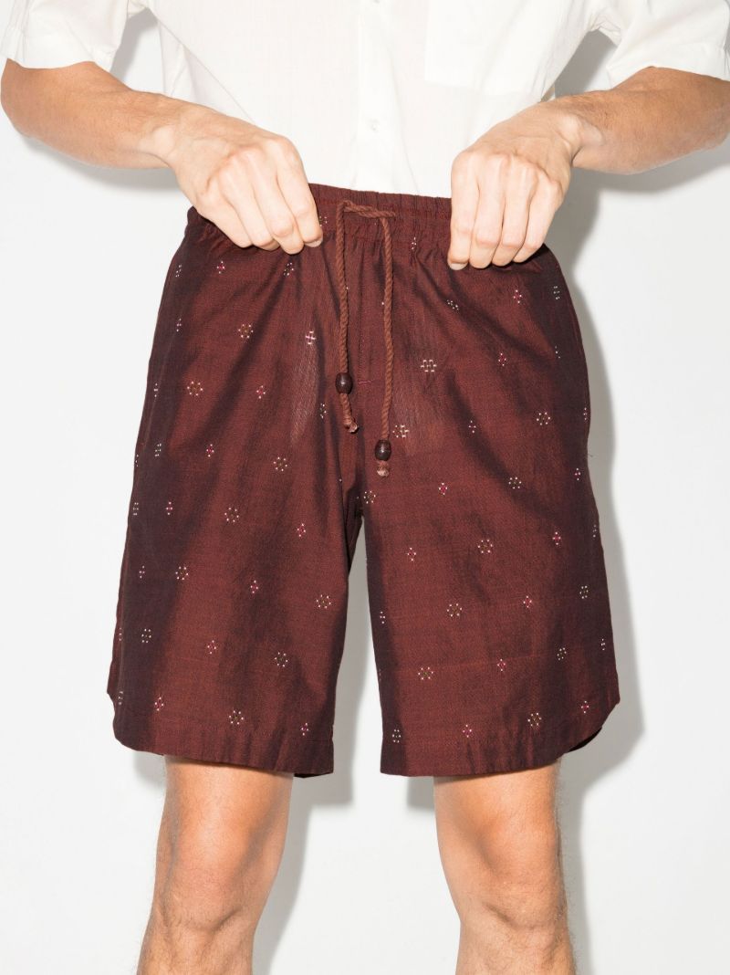 Red Hiri Printed Knee-length Shorts
