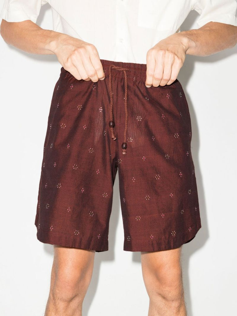 Red Hiri Printed Knee-length Shorts