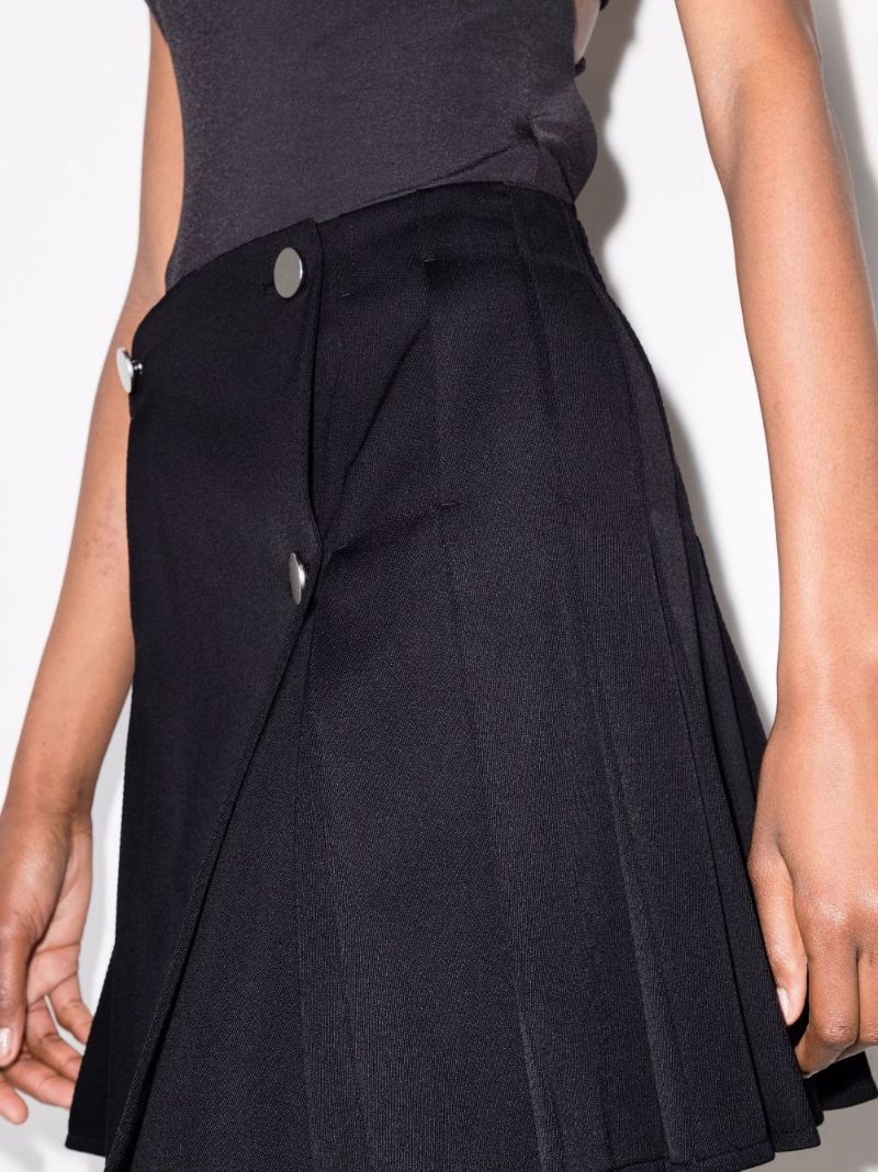 Pleated Wool Mini Skirt
