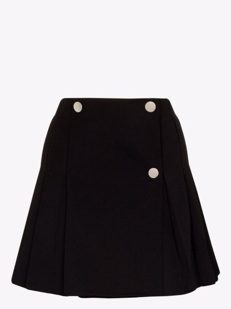 Pleated Wool Mini Skirt