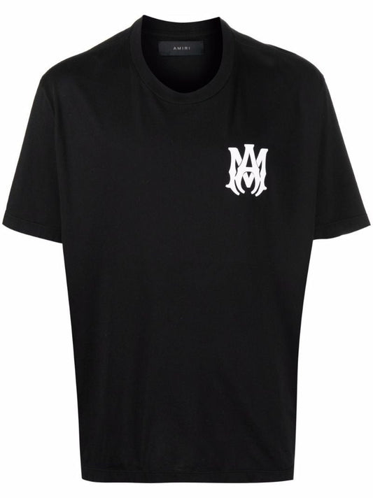 Black Cotton Logo Print T-shirt