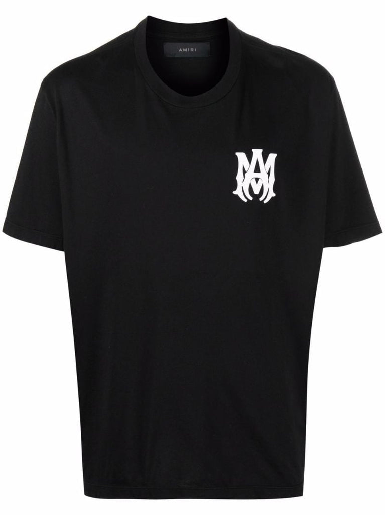 Black Cotton Logo Print T-shirt