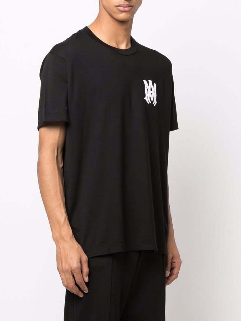 Black Cotton Logo Print T-shirt