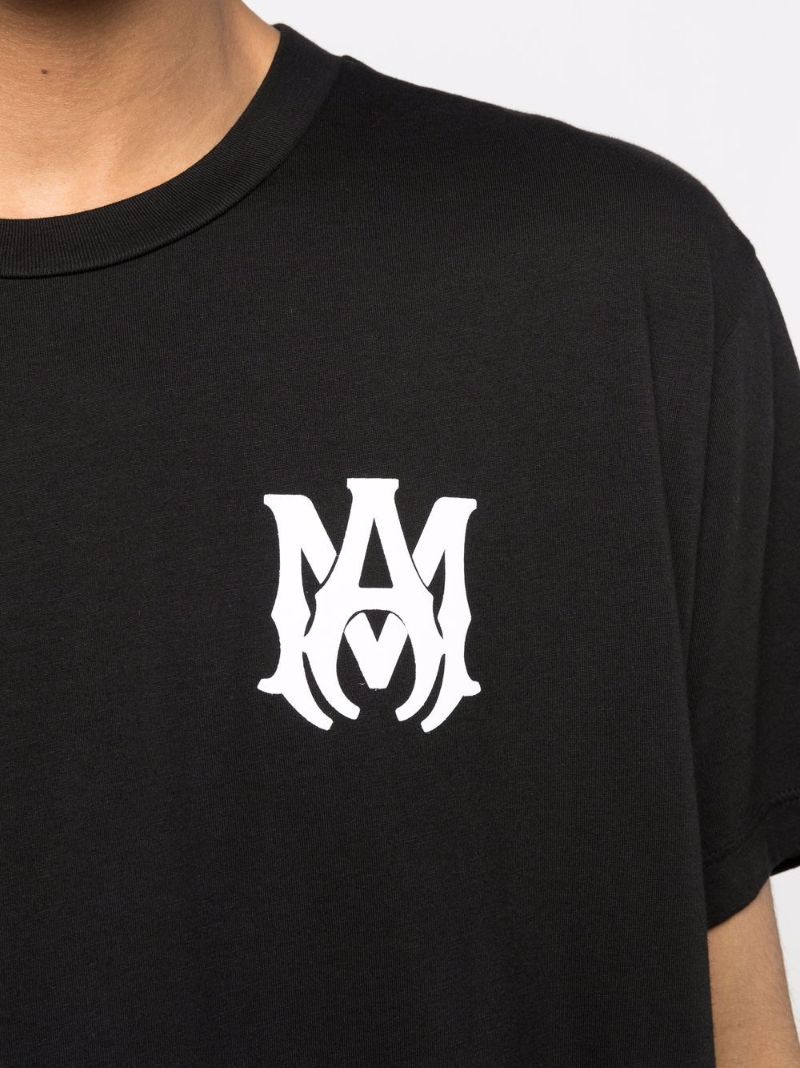 Black Cotton Logo Print T-shirt