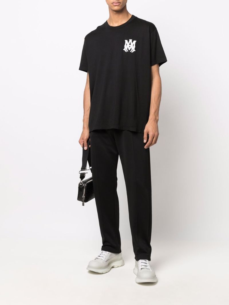 Black Cotton Logo Print T-shirt