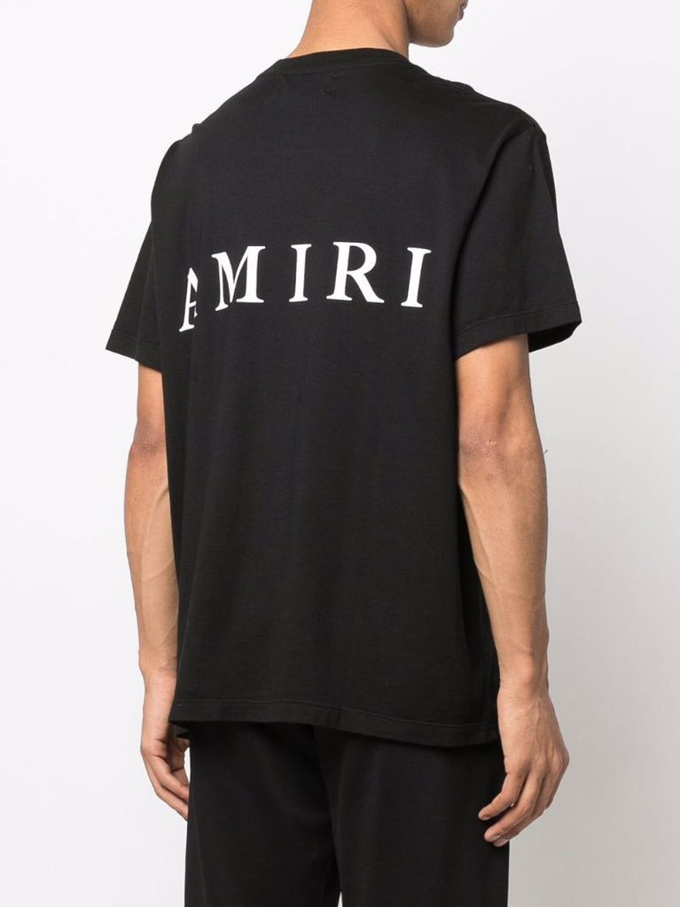 Black Cotton Logo Print T-shirt