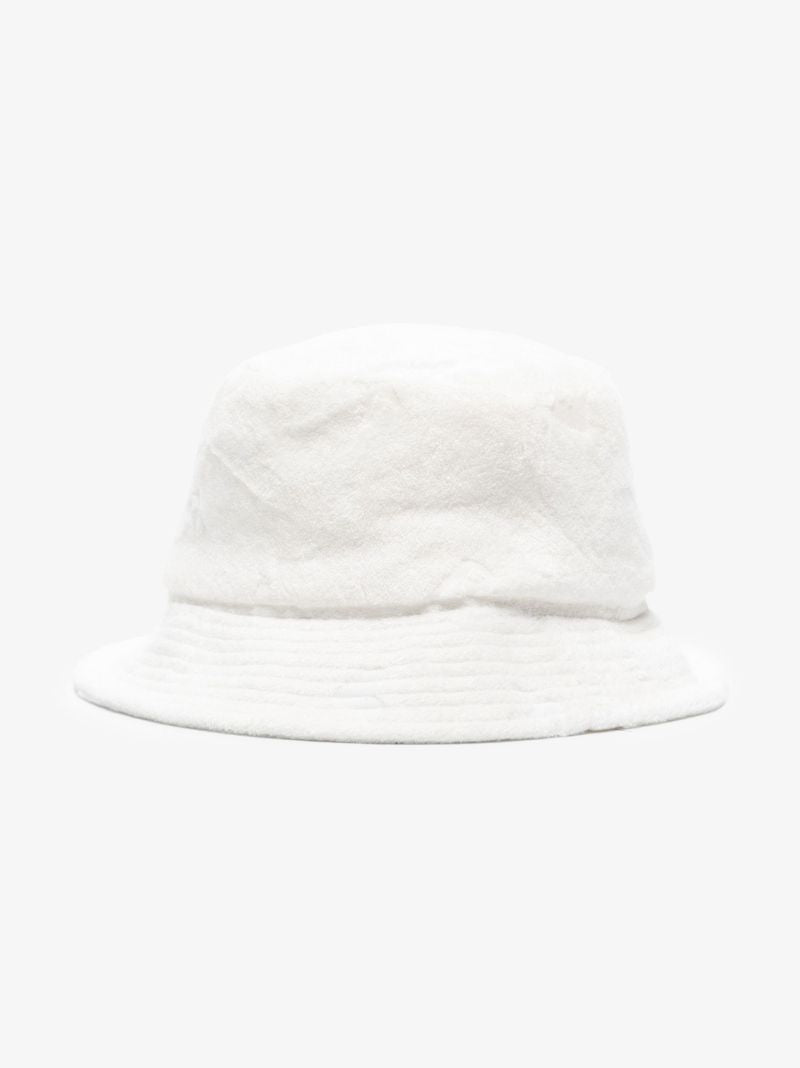 White Bianca Towelling Bucket Hat