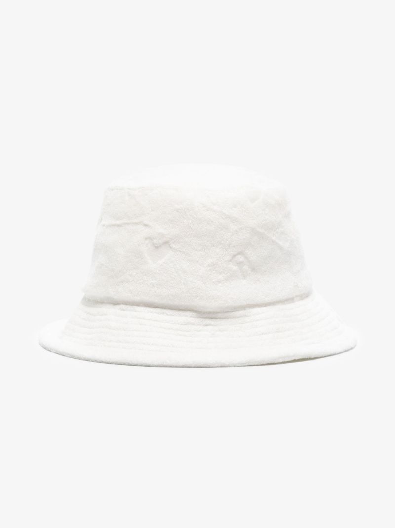 White Bianca Towelling Bucket Hat
