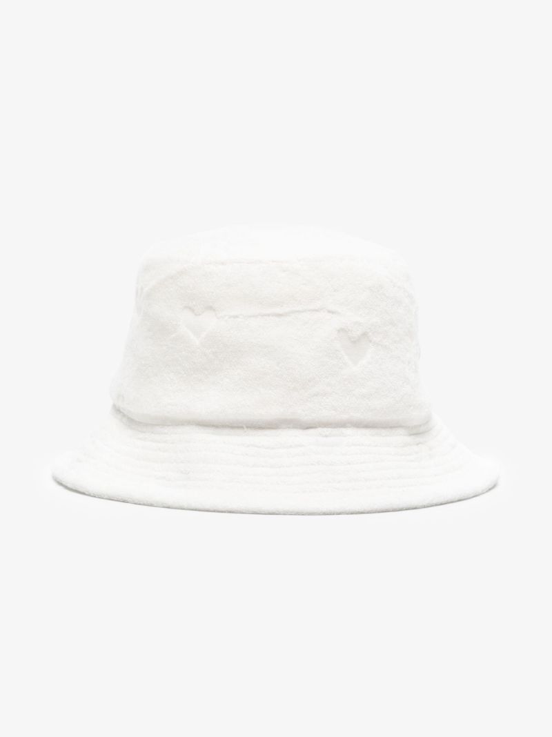 White Bianca Towelling Bucket Hat