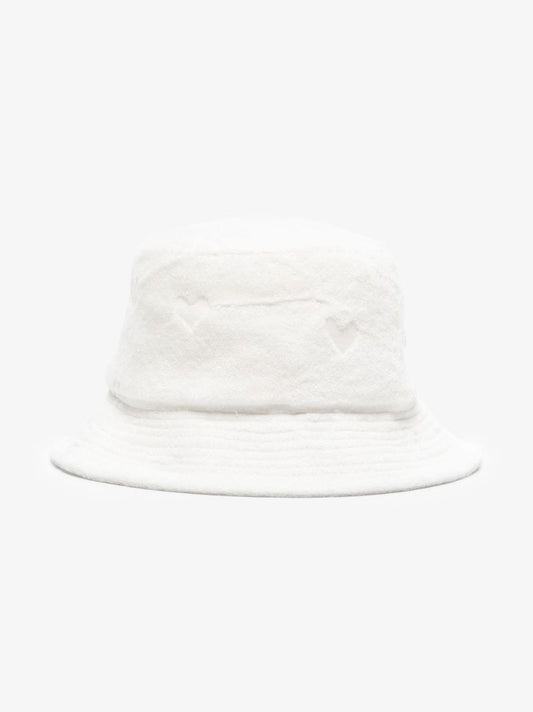 White Bianca Towelling Bucket Hat