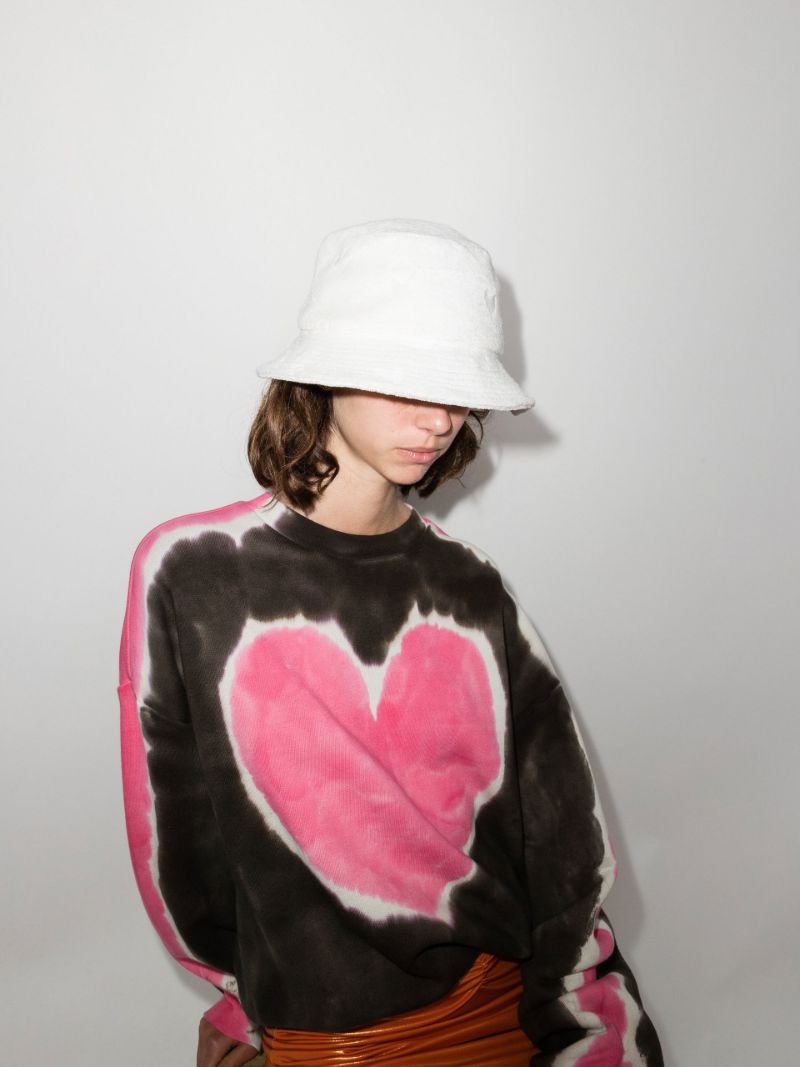 White Bianca Towelling Bucket Hat