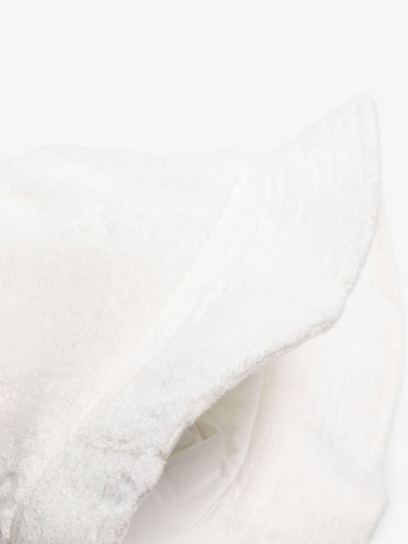 White Bianca Towelling Bucket Hat